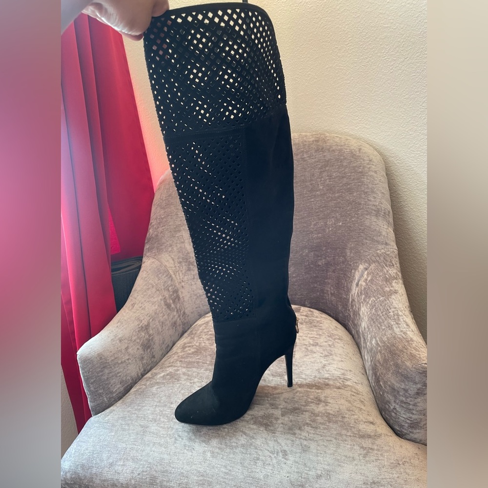 Black Stiletto Suede Boots- Size 10